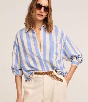 Camisa Ampla em Viscolinho com Listras Verticais Largas - 3