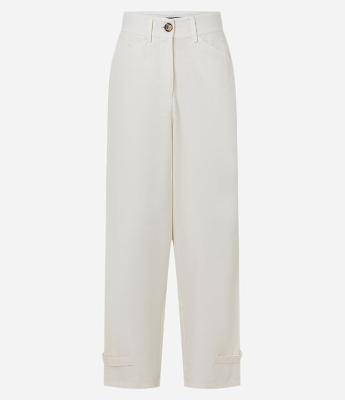 Calça Balloon em Sarja com Detalhes