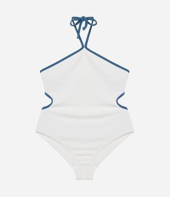 Maiô Halter em Microfibra Texturizada com Fio Duplo Curve & Plus Size