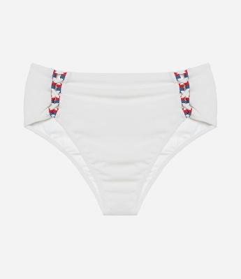Biquíni Calcinha Hot Pants em Microfibra Texturizada com Detalhe Colorido Curve e Plus Size