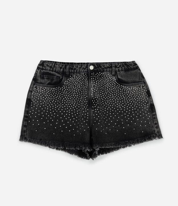 Short Boyfriend em Sarja com Brilhos Aplicados Curve & Plus Size - 1