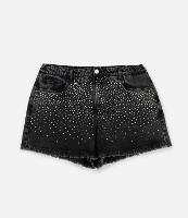 Short Boyfriend em Sarja com Brilhos Aplicados Curve & Plus Size - 1