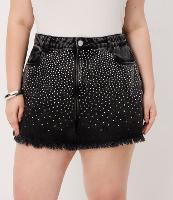 Short Boyfriend em Sarja com Brilhos Aplicados Curve & Plus Size - 2