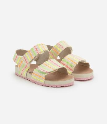 Sandália Infantil em Tweed com Tiras de Velcro - Tam 20 ao 27