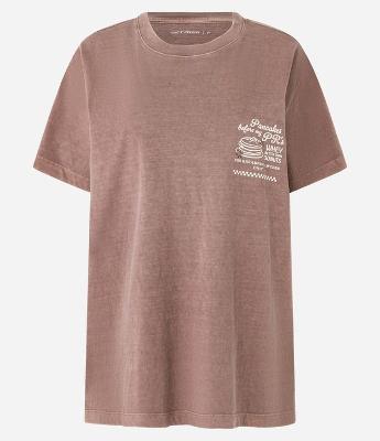 Camiseta Oversized Esportiva em Algodão Estonado com Estampa de Panqueca