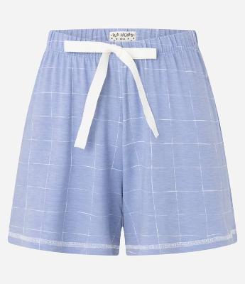 Short de Pijama em Viscose com Estampa Xadrez Grid