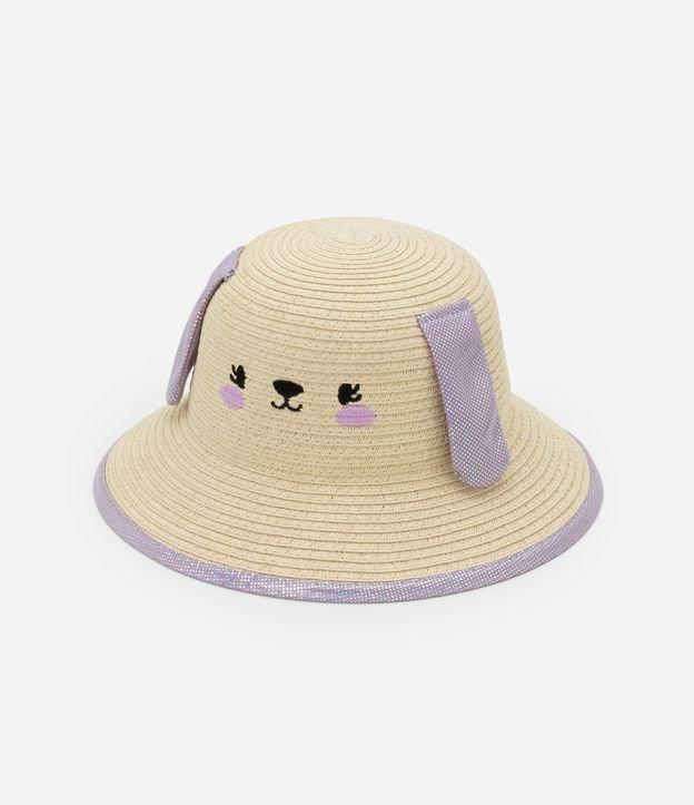 Chapéu de Palha Infantil com Carinha e Orelha - Tam Único - 1