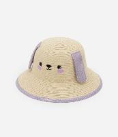Chapéu de Palha Infantil com Carinha e Orelha - Tam Único - 1