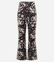 Calça Flare em Microfibra com Estampa Floral - 1
