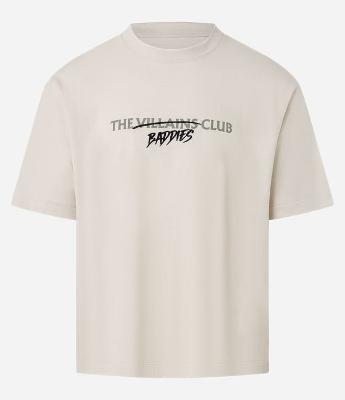 Camiseta Boxy em Algodão com Estampa Lettering The Villains Club Baddies Disney
