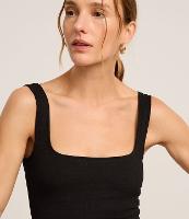 Vestido Texturizado com Decote Quadrado e Alça Larga - 2