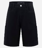 Bermuda Baggy Relaxed em Sarja com Recortes Deslocados e Bolso Lateral - 1