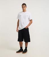 Bermuda Baggy Relaxed em Sarja com Recortes Deslocados e Bolso Lateral - 2