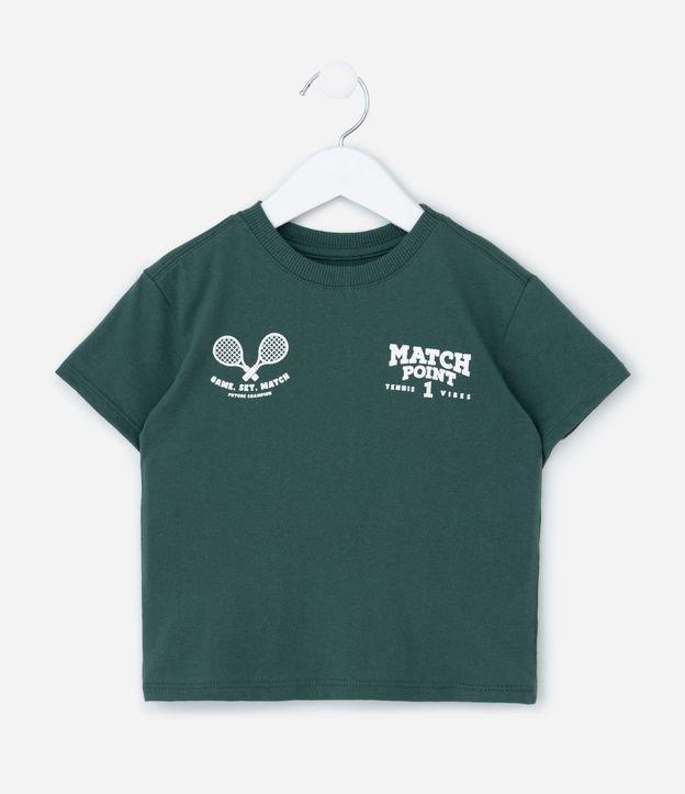 Camiseta Infantil com Estampa Frente e Costas Tennis Vibes - Tam 1 a 6 Anos - 1