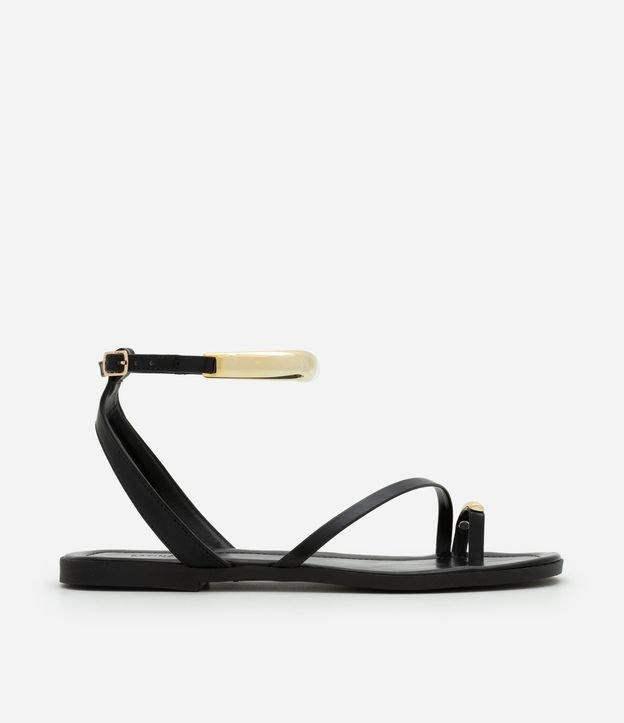 Sandália Rasteira com Detalhes Bold - 1