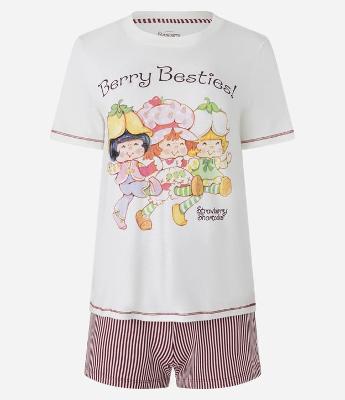 Pijama Short Doll em Viscose com Estampa Moranguinho e Amigas