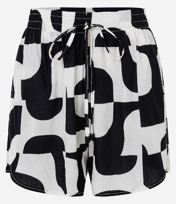 Saída de Praia Short em Viscose com Estampa Bicolor