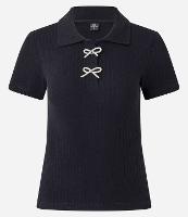 Blusa Canelada em Algodão com Laços Brilhantes - 1