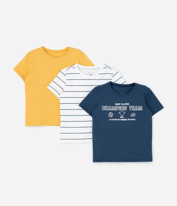 Kit 03 Camisetas Infantis com Lettering Champion Team - Tam 1 a 6 Anos - 2