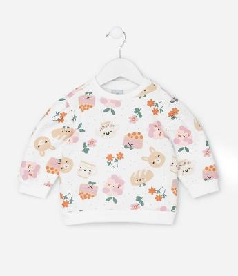 Blusão Infantil Quentinho Estampado de Bichinhos - Tam 0 a 18 meses