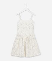 Vestido Regular Infantil com Estampa Floral - Tam 5 a 14 Anos - 1