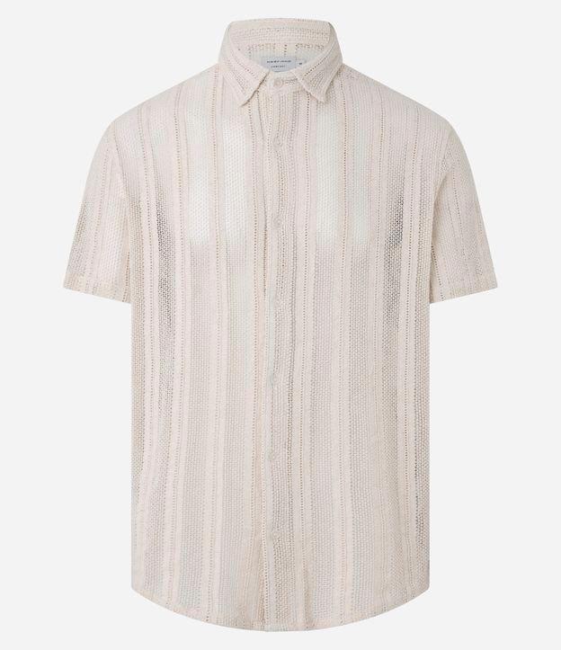 Camisa Comfort em Algodão Texturizada com Trançado Vertical - 1