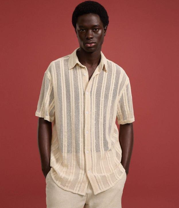 Camisa Comfort em Algodão Texturizada com Trançado Vertical - 2
