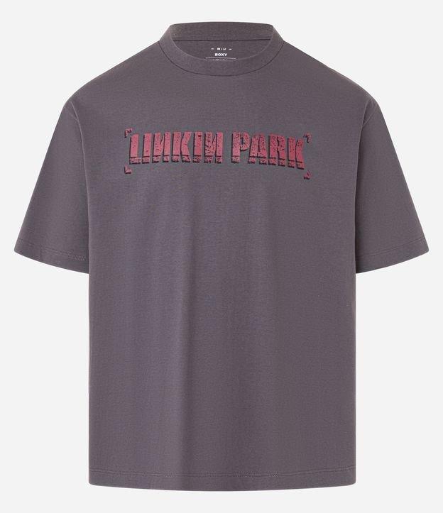 Camiseta Boxy em Algodão com Estampa Lettering Linkin Park - 1