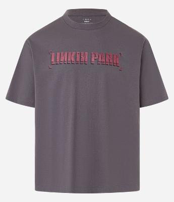 Camiseta Boxy em Algodão com Estampa Lettering Linkin Park