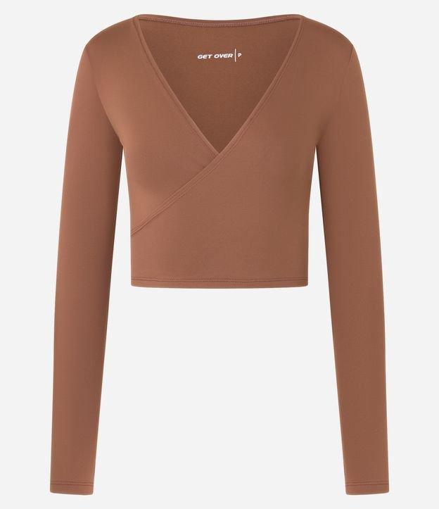 Blusa Esportiva em Microfibra com Decote Transpassado - 1