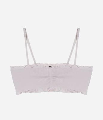 Sutiã Top Seamless Texturizado com Bordas de Frufru