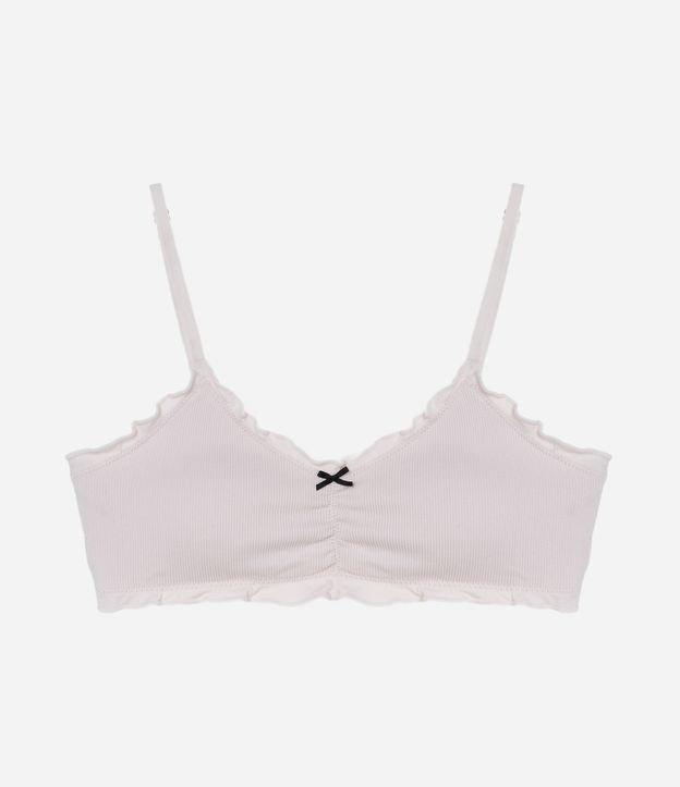 Sutiã Top Seamless Texturizado com Bordas de Frufru - 1