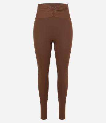 Calça Legging Esportiva em Microfibra com Cós Franzido