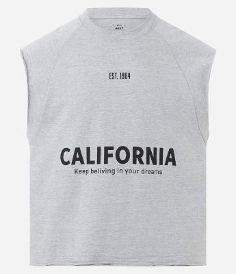 Regata Boxy em Moletinho com Estampa Lettering California