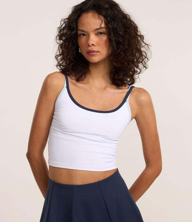 Blusa Regata em Microfibra com Viés Contrastantes - 1