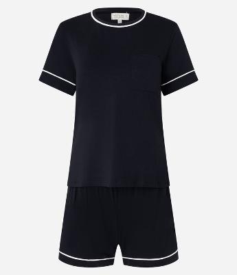 Pijama Short Doll em Viscolycra com Vieses Contrastantes