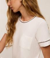 Pijama Short Doll em Viscolycra com Vieses Contrastantes - 3