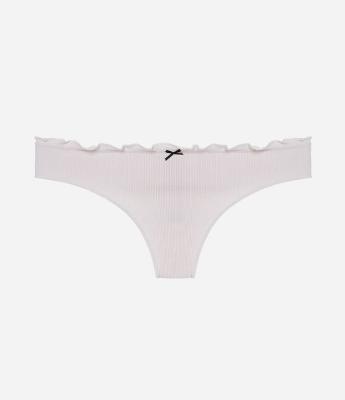 Calcinha Biquíni Fio Seamless Texturizada com Borda Frufru