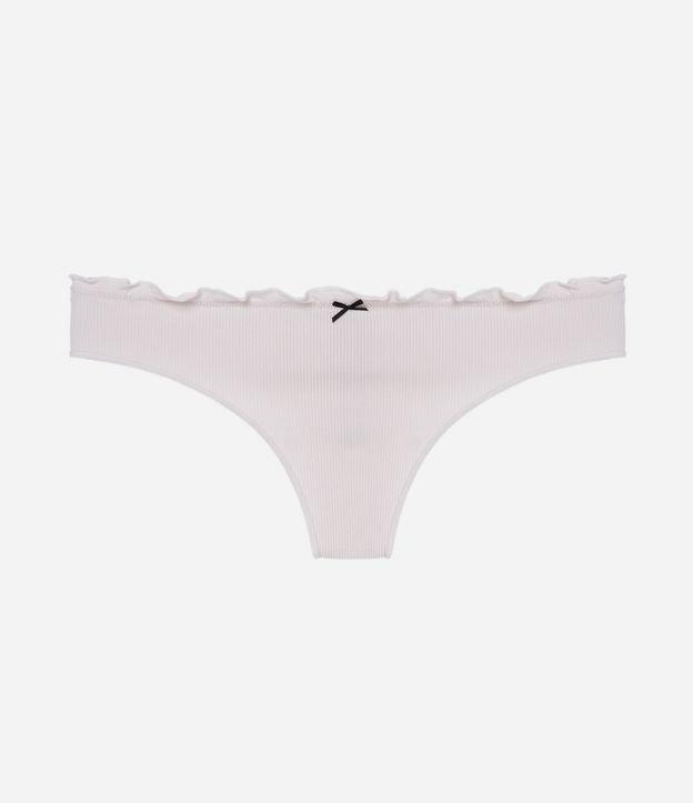 Calcinha Biquíni Fio Seamless Texturizada com Borda Frufru - 1