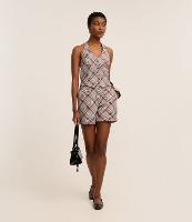 Bermuda Reta Alfaiataria com Estampa Xadrez - 1