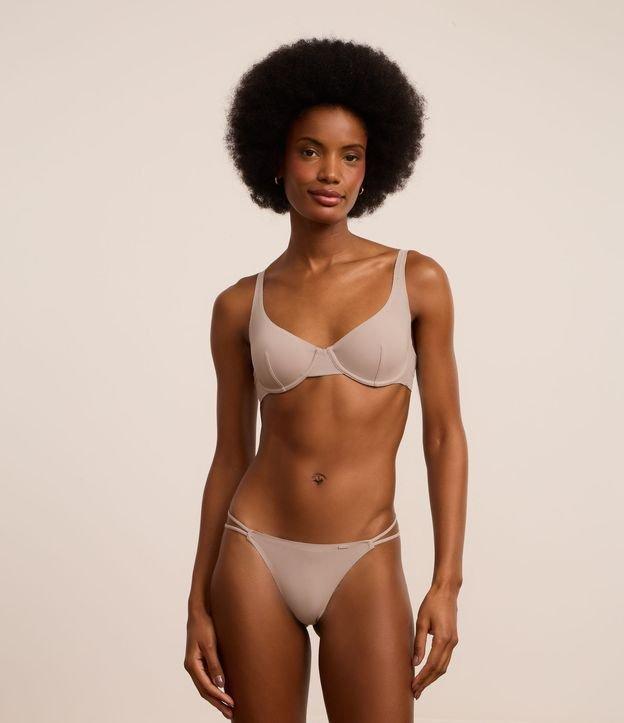 Sutiã Meia Taça sem Bojo com Aro em Microfibra Texturizada - 2