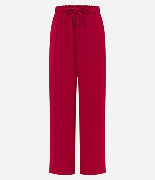 Calça Pantalona em Airflow com Elástico e Amarração no Cós - 1