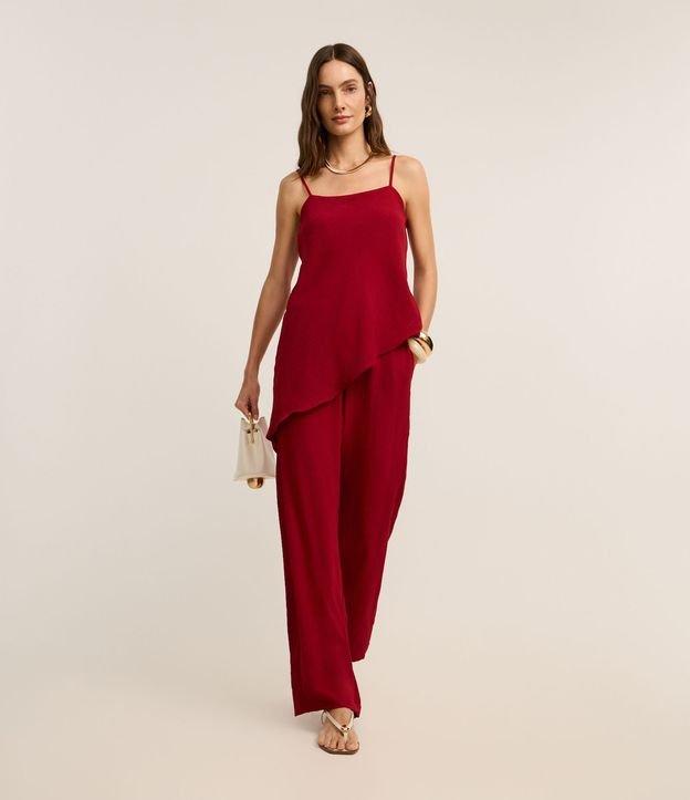 Calça Pantalona em Airflow com Elástico e Amarração no Cós - 2