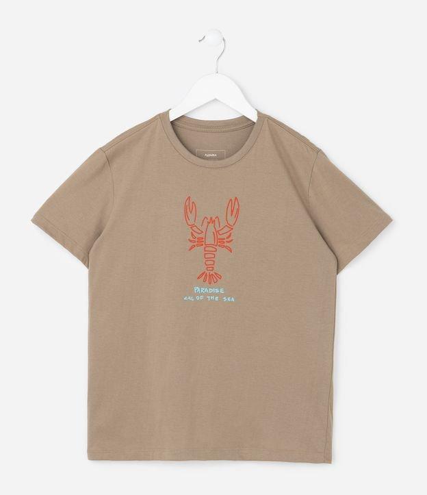 Camiseta Infantil com Estampa Lagosta - Tam 5 a 14 Anos - 1