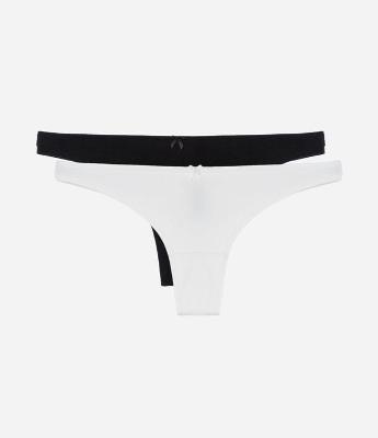 Kit 02 Calcinhas Biquíni Fio Duplo em Algodão