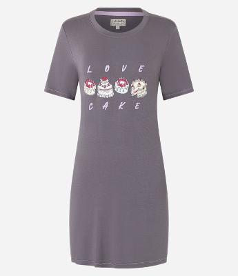 Camisola em Viscose com Estampa Love Cake