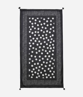 Canga Retangular em Chiffon Poá com Tassel