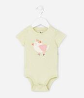 Body Infantil em Suedine com Estampa de Passarinho - Tam RN a 18 Meses - 1