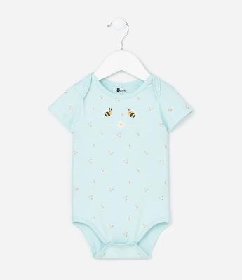 Body Infantil com Estampa de Abelhinhas - Tam RN a 18 meses