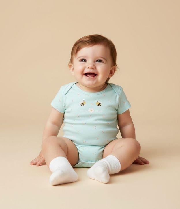 Body Infantil com Estampa de Abelhinhas - Tam RN a 18 meses - 2